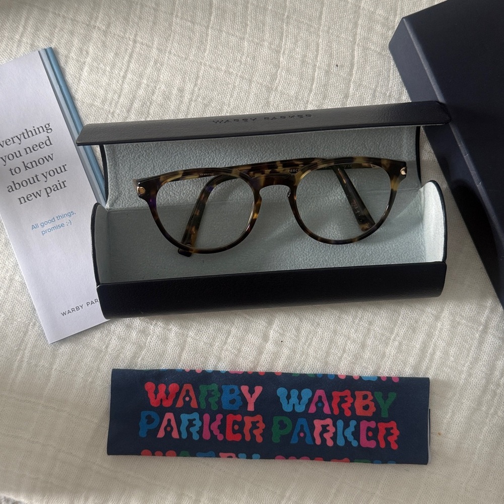 Warby Parker Midnight Black Eyeglasses with case